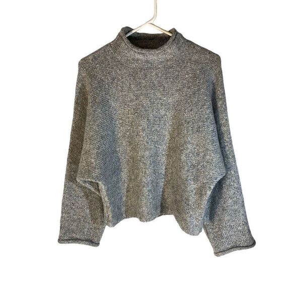 William Rast y2k Cotton and Wool Blend Mock Neck Oversize Sweater, Grey, XS. Jus - Picture 6 of 11